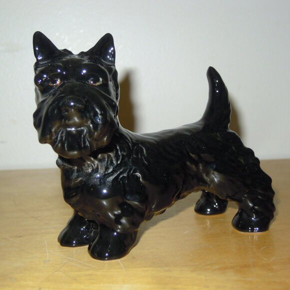 2 Vintage Goebel West Germany Black Scottie Scottish Terrier Black Dog Figurines - Picture 5 of 6